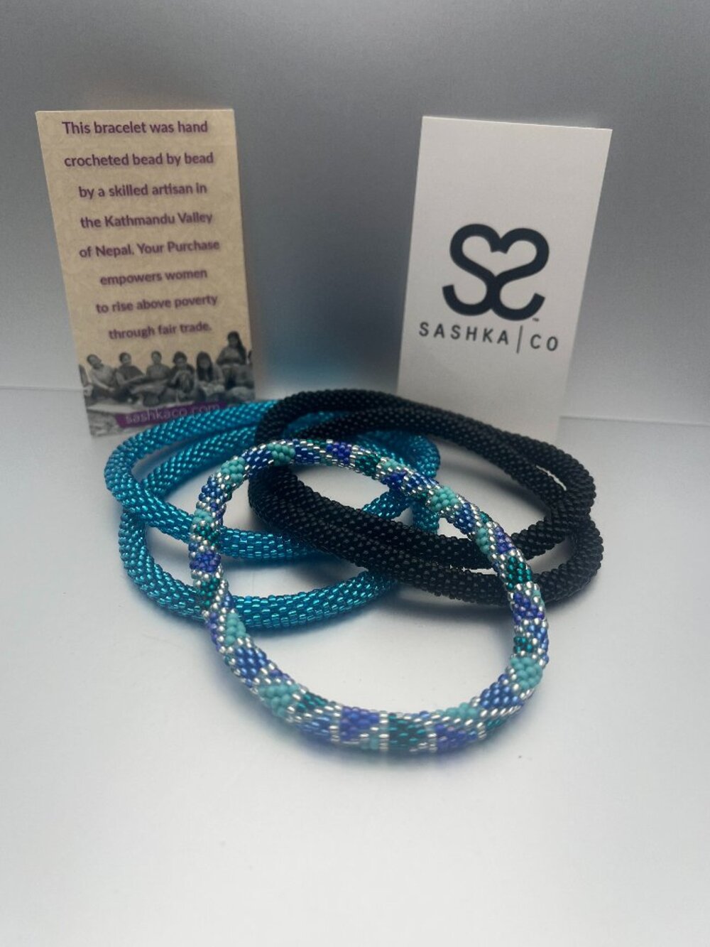 Sashka Co. Glass Beaded Roll-On Bracelet